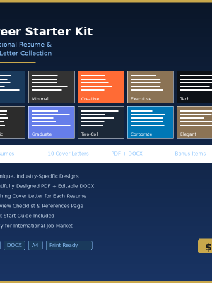 Career Starter Kit — Professional Resume & Cover Letter Collection