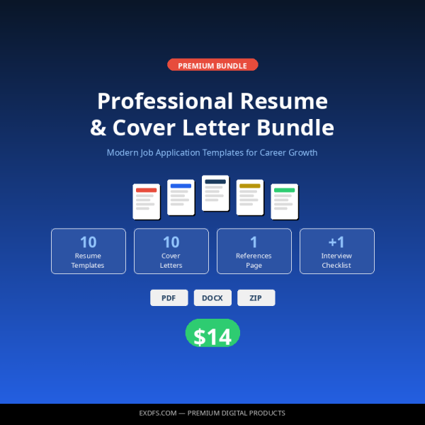 Professional Resume & Cover Letter Bundle
