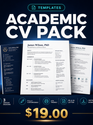 31_academic_cv_thumb Academic CV Pack — 5 Research ATS Word Templates