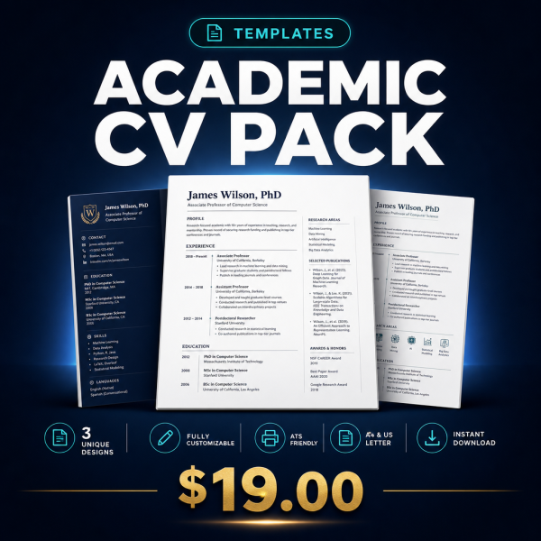 31_academic_cv_thumb Academic CV Pack — 5 Research ATS Word Templates
