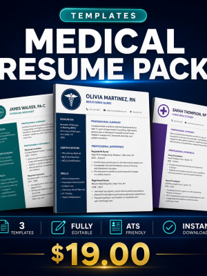 Simple Resume Pack — 5 Clean ATS Word Templates