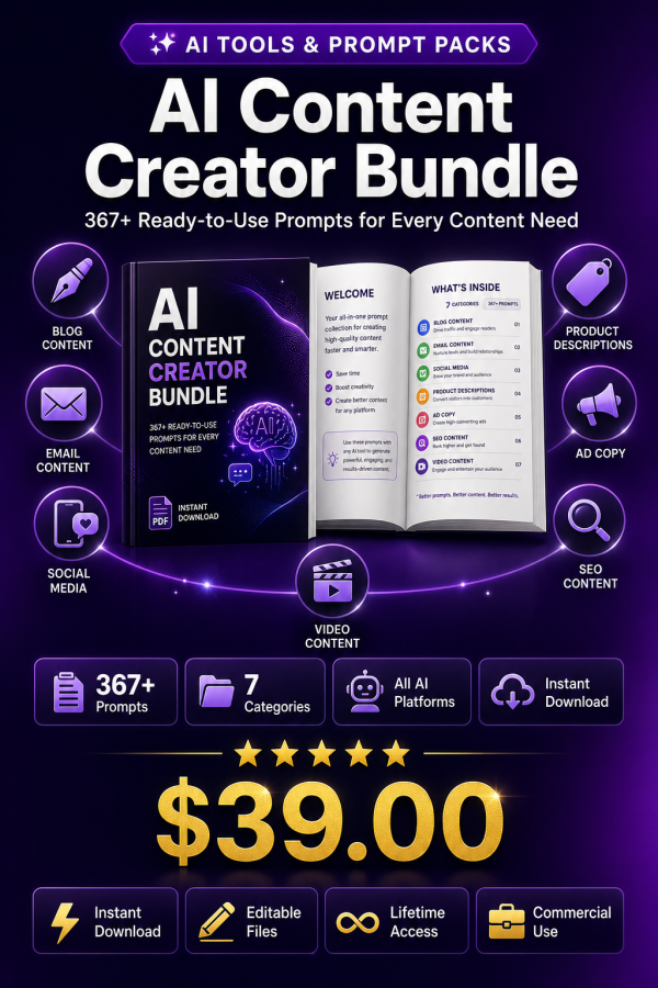 AI-Content-Creator-Bundle-Detail AI Content Creator Bundle — 367+ Ready-to-Use ChatGPT Prompts for Blog, Email, Social, Ads & SEO