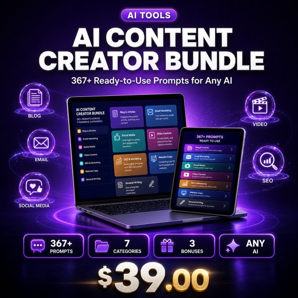 AI_Content_Creator_Bundle_Thumbnail AI Content Creator Bundle — 367+ Ready-to-Use ChatGPT Prompts for Blog, Email, Social, Ads & SEO