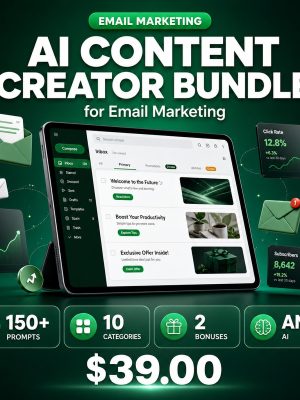 AI Content Creator Bundle for Email Newsletters — 150+ Expert Prompts for Campaigns, Sequences & Subject Lines