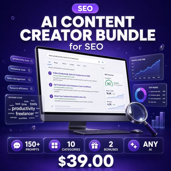 AI_Content_Creator_Bundle_for_SEO_Content_Thumbnail AI Content Creator Bundle for SEO Content — 150+ Expert Prompts for Keywords, On-Page, Technical & Local SEO