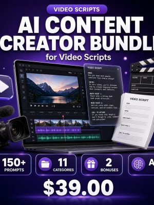 AI_Content_Creator_Bundle_for_Video_Scripts_Thumbnail AI Content Creator Bundle for Video Scripts — 150+ Expert Prompts for YouTube, Shorts, Courses & Sales Videos
