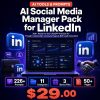 AI Social Media Manager Pack for Pinterest — 200+ ChatGPT Prompts for Pin Descriptions, Boards, Pinterest SEO & TrafficAI Social Media Manager Pack for LinkedIn — 200+ ChatGPT Prompts for Thought Leadership, Company Pages & B2B Leads