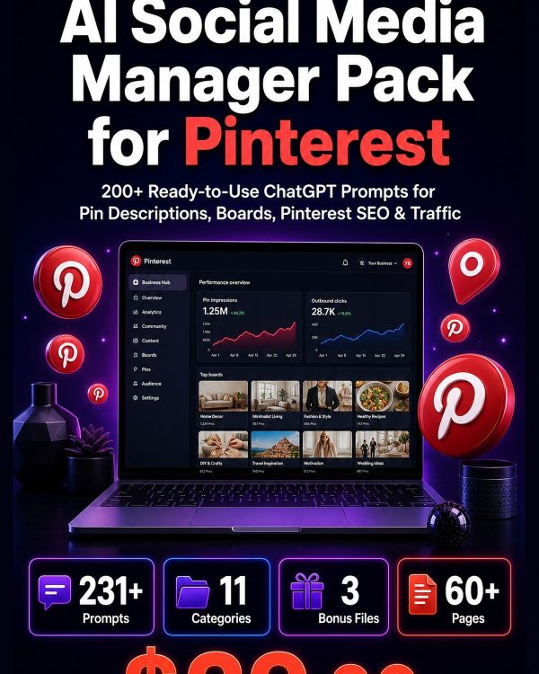 AI_Social_Media_Manager_Pack_for_Pinterest_Detail AI Social Media Manager Pack for Pinterest — 200+ ChatGPT Prompts for Pin Descriptions, Boards, Pinterest SEO & Traffic