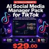AI Social Media Manager Pack for TikTok — 200+ ChatGPT Prompts for Viral Hooks, Video Scripts & TikTok Shop