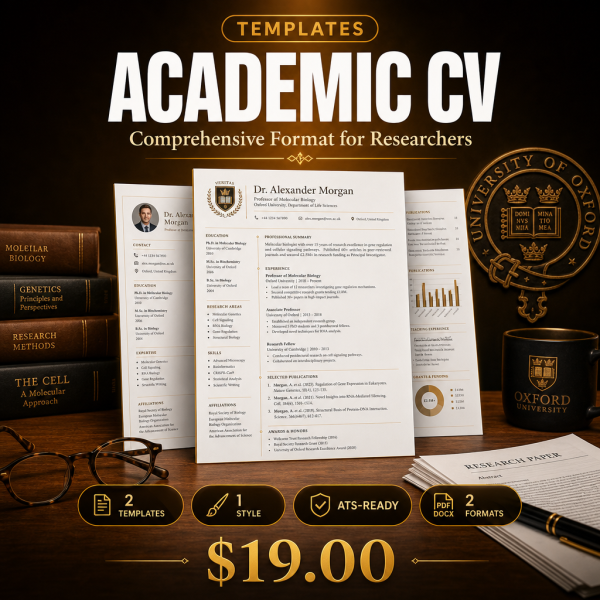 Academic CV Template — Comprehensive Format for Researchers & Educators