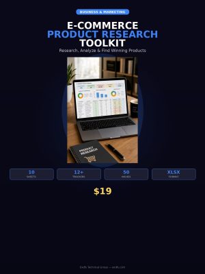 BM-080_cover E-commerce Product Research Toolkit — 10-Sheet Excel Spreadsheet with Competitor Analysis, Profitability Calculator & Trend Tracker