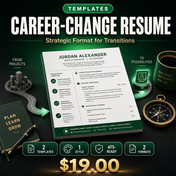 Career_Change_Resume_Thumbnail Career-Change Resume Template — Strategic Format for Industry Transitions