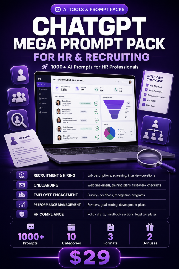 ChatGPT_Mega_Prompt_Pack_HR_Detail ChatGPT Mega Prompt Pack for HR & Recruiting — 1000+ AI Prompts for HR Professionals