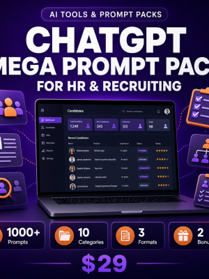 ChatGPT Mega Prompt Pack for HR & Recruiting — 1000+ AI Prompts for HR Professionals