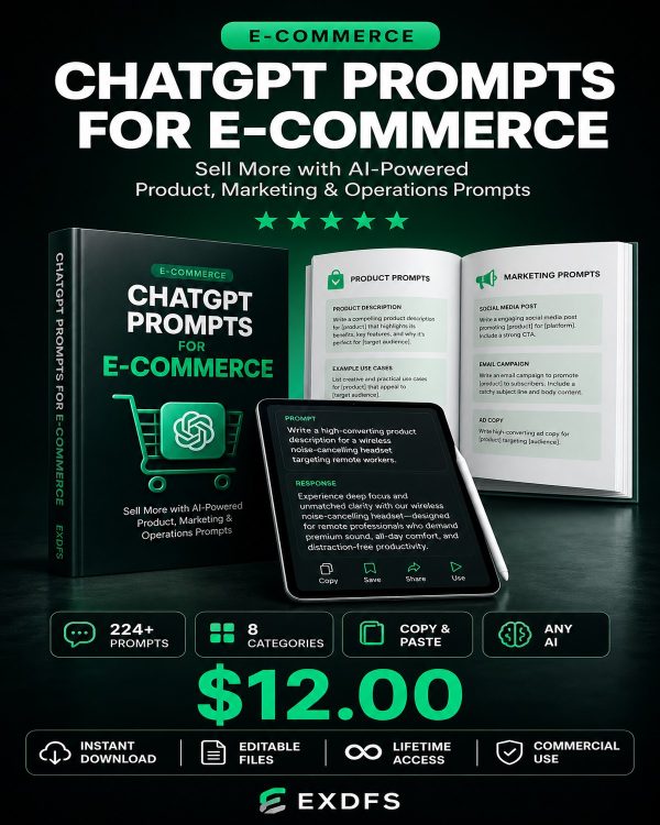 Detail_AI-006 ChatGPT Prompts for E-commerce - Product Details with Categories and Example Prompts