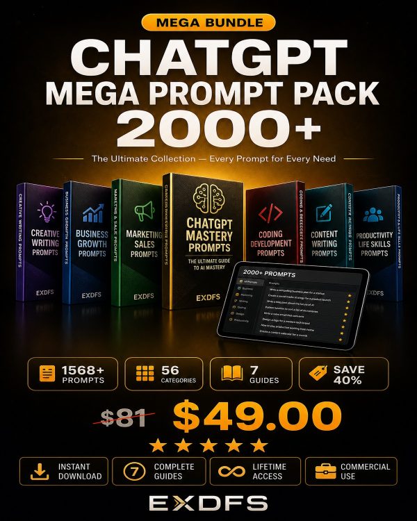 Detail_AI-010 ChatGPT Mega Prompt Pack - Product Details with All 7 Categories and Example Prompts