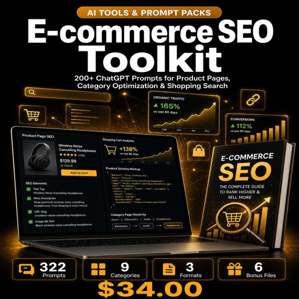 E-commerce-SEO-Toolkit_Thumbnail E-commerce SEO Toolkit — 200+ ChatGPT Prompts for Product Pages, Category Optimization & Shopping Search