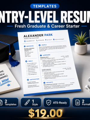 Entry_Level_Resume_Thumbnail Entry-Level Resume Template — Fresh Graduate & Career Starter Format