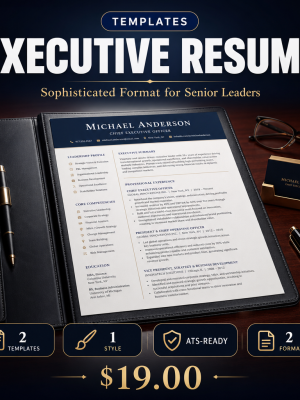 Executive_Resume_Thumbnail Executive Resume Template — Sophisticated Format for Senior Leadership Roles