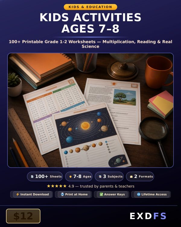 Kids_Activities_Ages_7_8_Detail Kids Activities Ages 7-8 — 100+ Printable Grade 1-2 Learning Worksheets