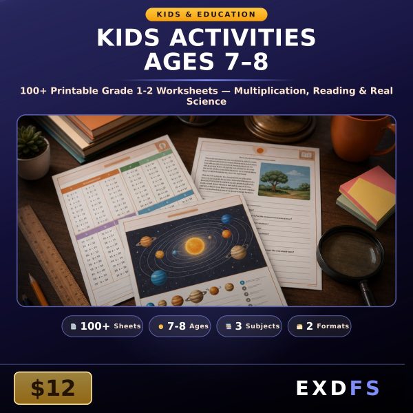 Kids_Activities_Ages_7_8_Thumbnail Kids Activities Ages 7-8 — 100+ Printable Grade 1-2 Learning Worksheets