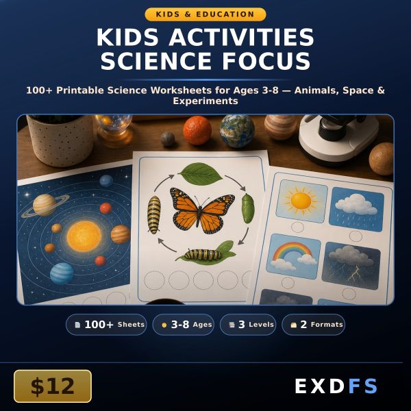 Kids Activities Science Focus — 100+ Printable Science Worksheets for Ages 3-8