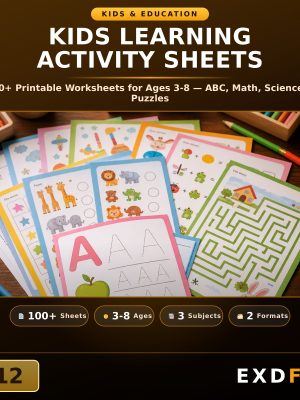 Kids_Learning_Activity_Sheets_Thumbnail Kids Learning Activity Sheets — 100+ Printable Worksheets for Ages 3-8 (ABC, Math, Science & Puzzles)