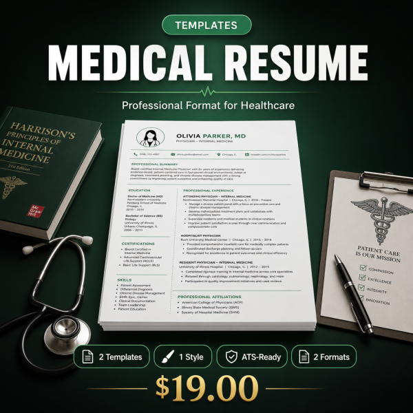 Medical_Resume_Thumbnail Medical Resume Template — Professional Format for Healthcare Practitioners