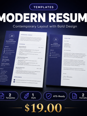 Modern_Resume_Thumbnail Modern Resume Template — Contemporary Layout with Bold Design Elements