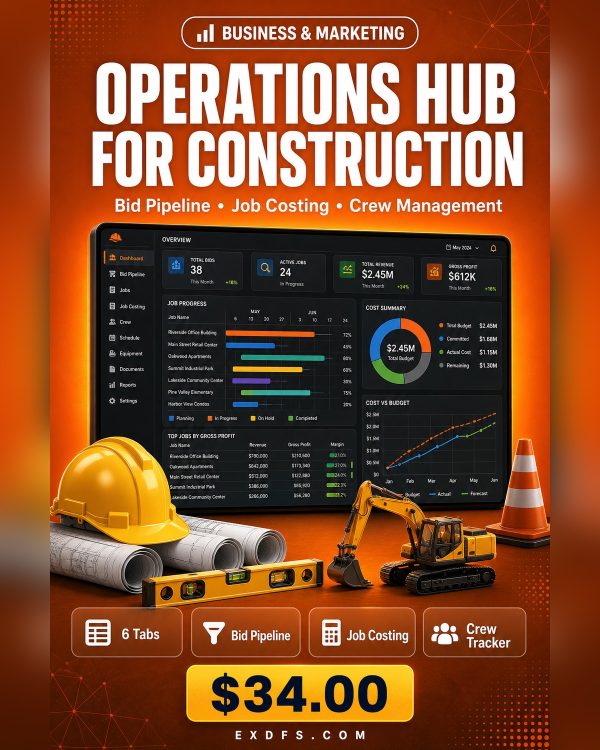 Operations Hub for Construction & Contractors — Bid Pipeline, Job Costing & Crew Dashboard