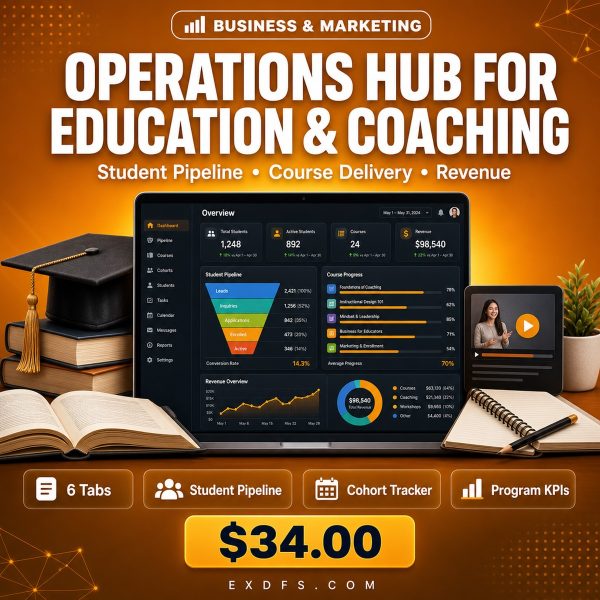 Operations Hub for Education & Coaching — Student Pipeline, Course Delivery & Revenue Dashboard
