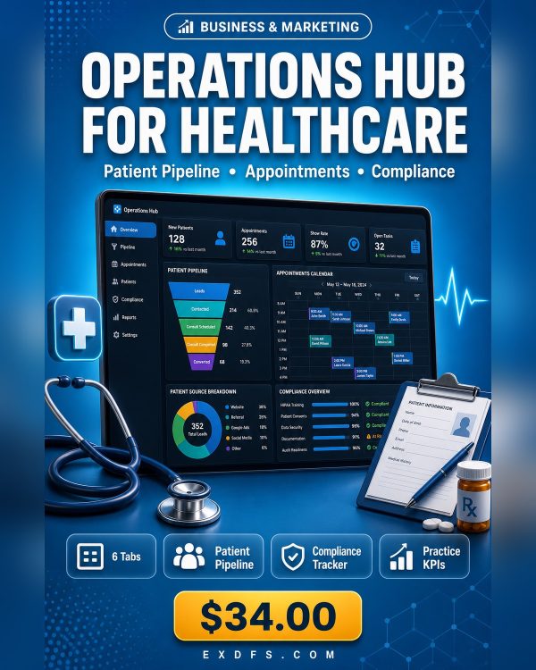 Operations_Hub_for_Healthcare_Detail Operations Hub for Healthcare & Medical — Patient Pipeline, Appointment & Compliance Dashboard