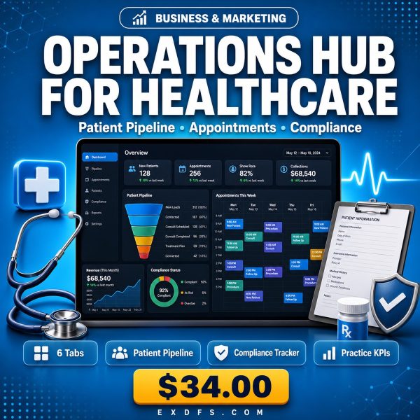 Operations_Hub_for_Healthcare_Thumbnail Operations Hub for Healthcare & Medical — Patient Pipeline, Appointment & Compliance Dashboard