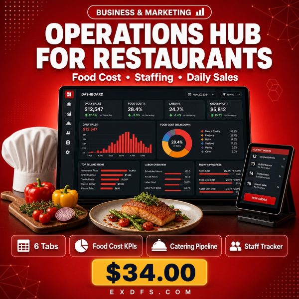 Operations_Hub_for_Restaurants_Thumbnail Operations Hub for Restaurants — Food Cost, Staff Scheduling & Daily Sales Dashboard