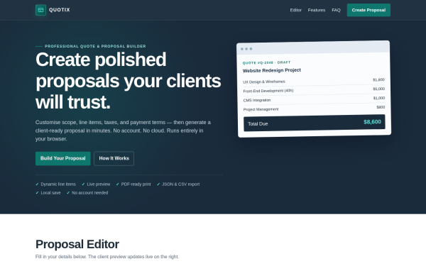 QUOTIX Quote & Proposal Builder Kit