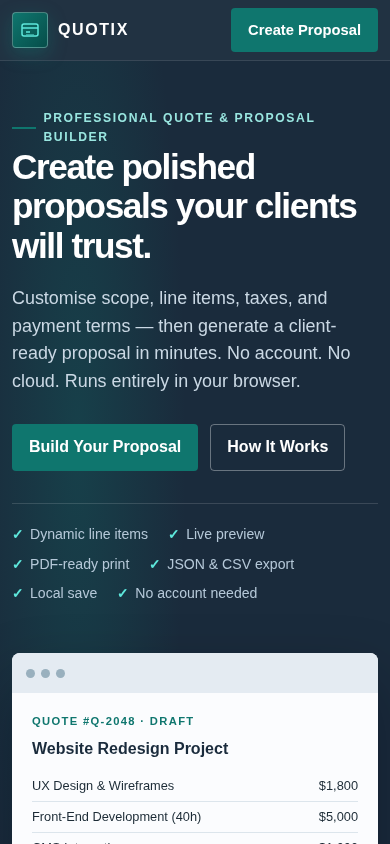 QUOTIX Quote & Proposal Builder Kit