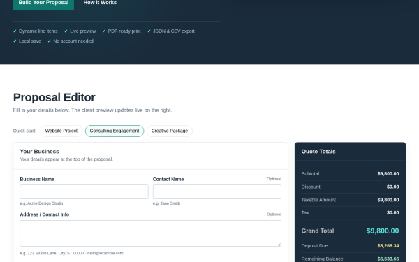 QUOTIX Quote & Proposal Builder Kit