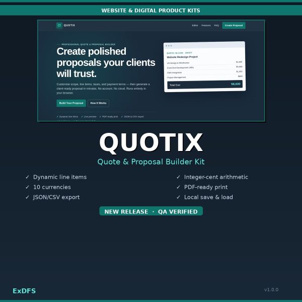 QUOTIX Quote & Proposal Builder Kit
