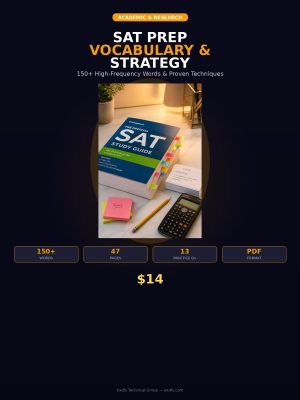SAT-087_cover SAT Prep Vocabulary & Strategy — 150+ High-Frequency Words, Reading, Writing & Math Strategies with Practice Exercises