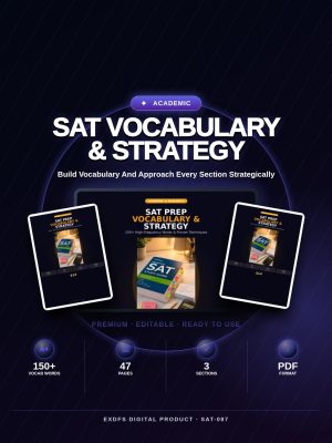 SAT Prep Vocabulary & Strategy — 150+ High-Frequency Words, Reading, Writing & Math Strategies with Practice Exercises
