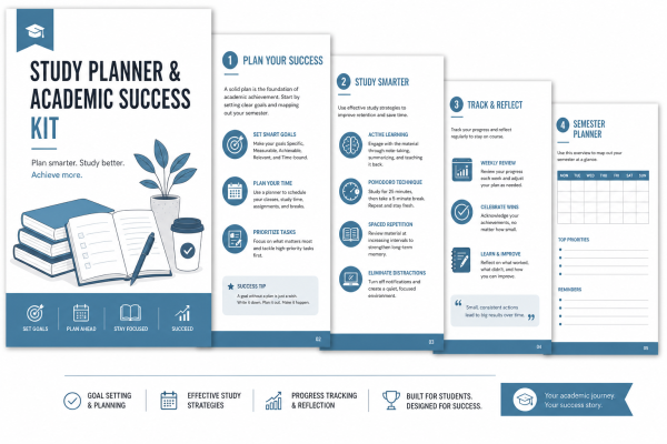 Study Planner & Academic Success Kit