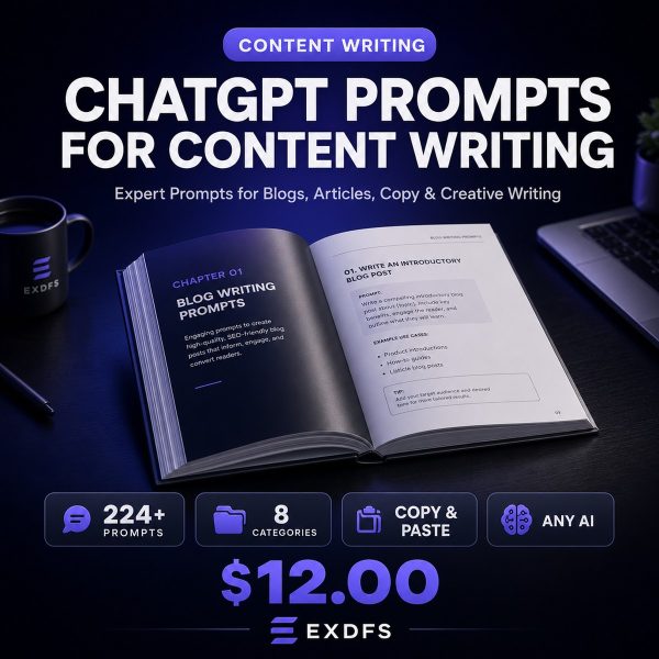 Thumb_AI-003 ChatGPT Prompts for Content Writing and Copywriting - 224+ AI Prompts Pack Cover