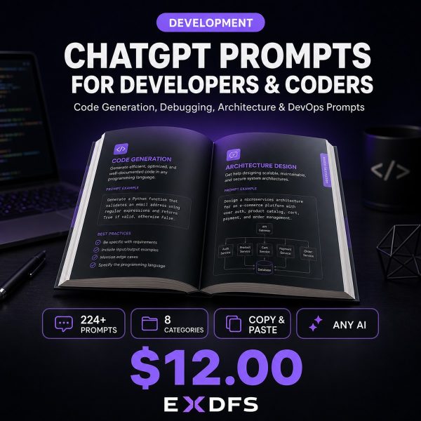 Thumb_AI-004 ChatGPT Prompts for Developers and Programming - 224+ AI Prompts Pack Cover