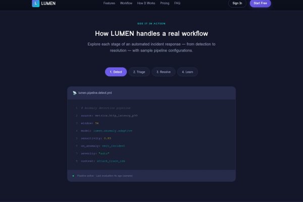 WK-001_Gallery_02_Workflow LUMEN — AI SaaS Landing Page Template — Static HTML/CSS/JS