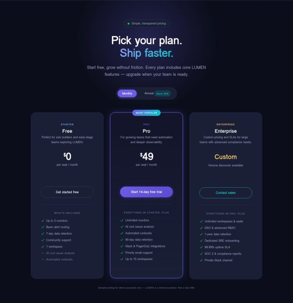 WK-002_Gallery_01_Pricing CLARITY — SaaS Pricing & Comparison Pack — Static HTML/CSS/JS