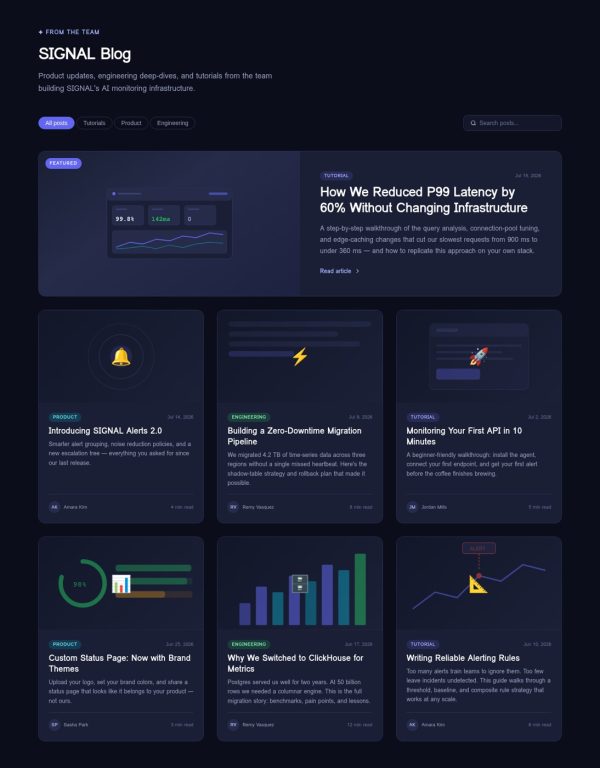 WK-003_Gallery_01_Blog SIGNAL — SaaS Blog & Docs CMS Pack — Static HTML/CSS/JS