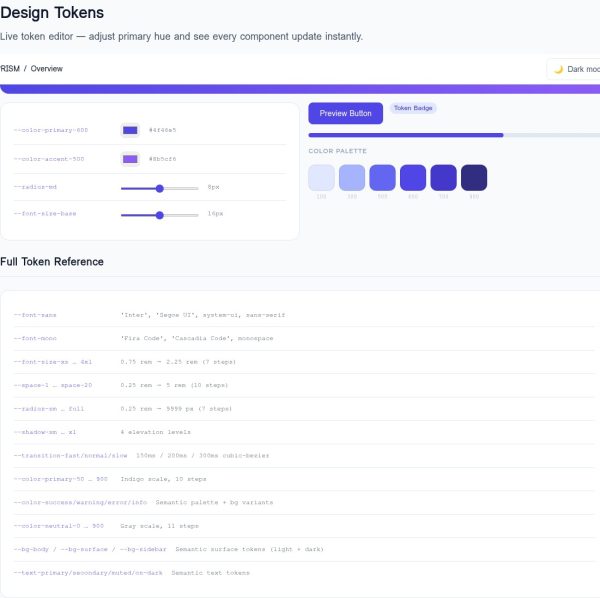 PRISM — SaaS UI Component Library — Static HTML/CSS/JS