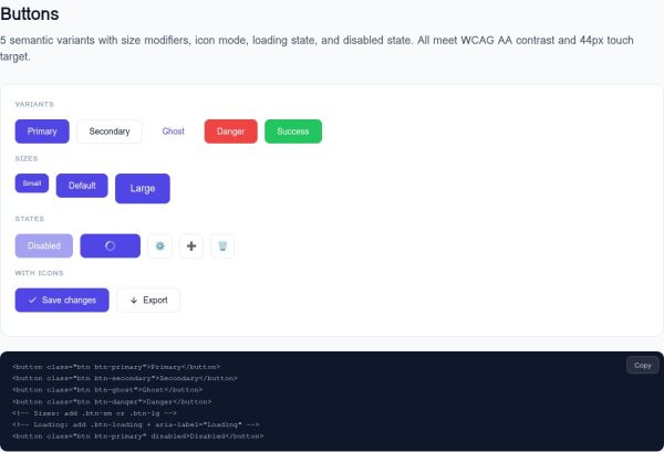 PRISM — SaaS UI Component Library — Static HTML/CSS/JS