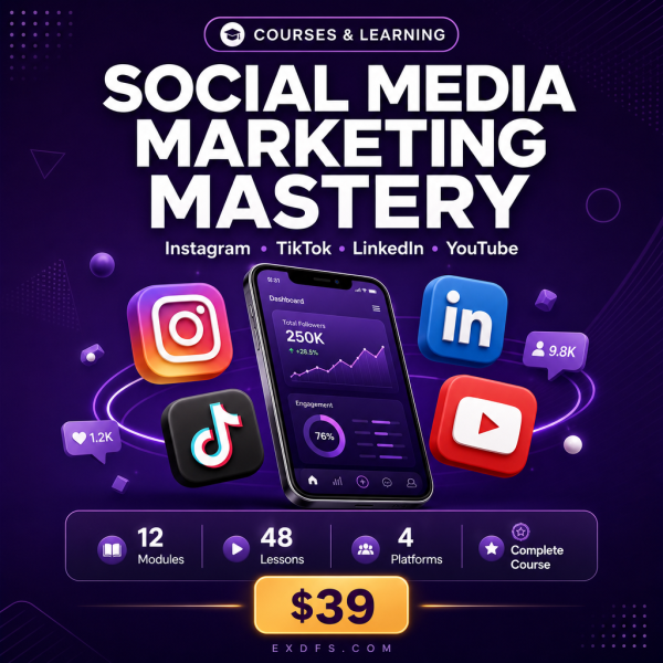 Social Media Marketing Mastery — Complete Guide to Instagram, TikTok, LinkedIn & YouTube Strategy
