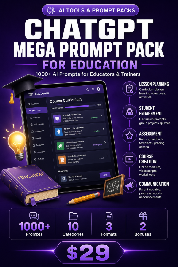 ChatGPT Mega Prompt Pack for Education
